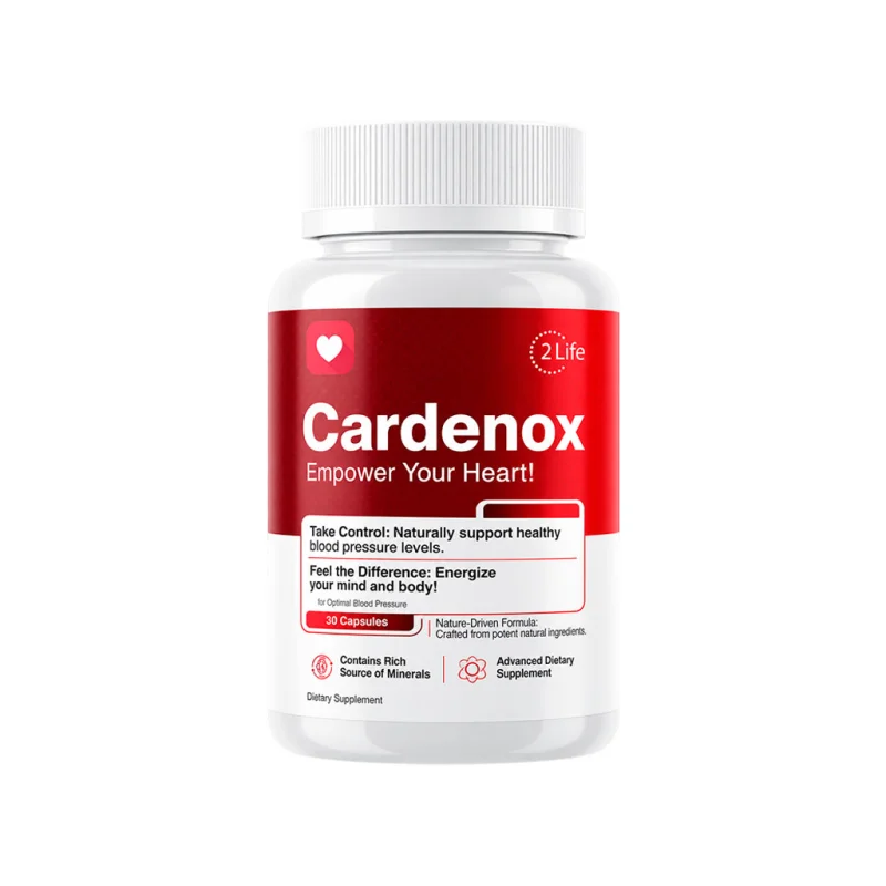 Cardenox bottle and carton, front label